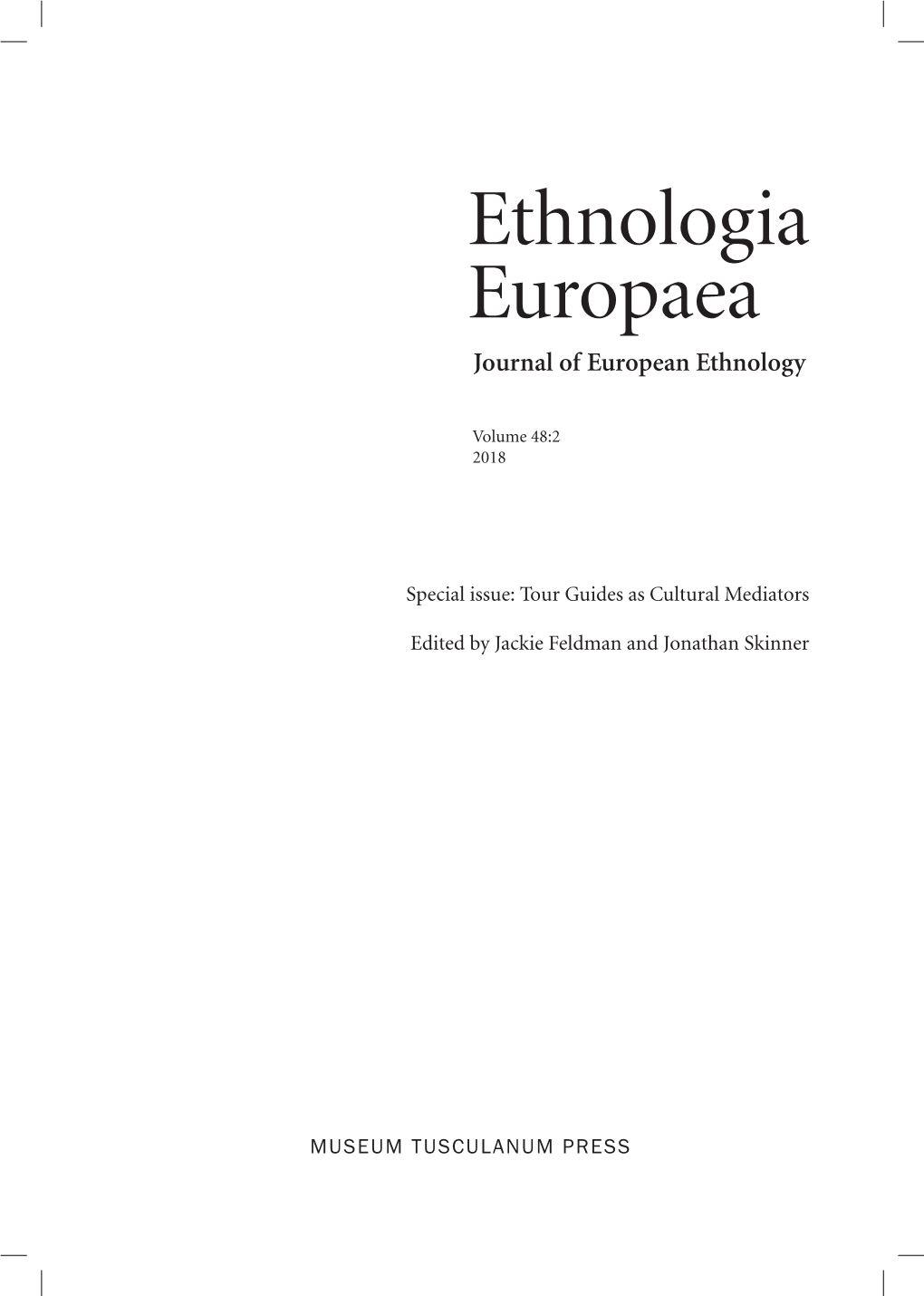 Ethnologia Europaea Journal of European Ethnology