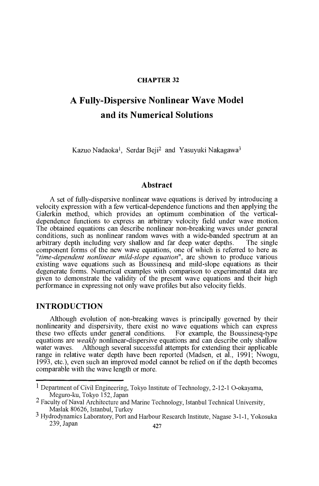 A Fully-Dispersive Nonlinear Wave Model and Its Numerical Solutions