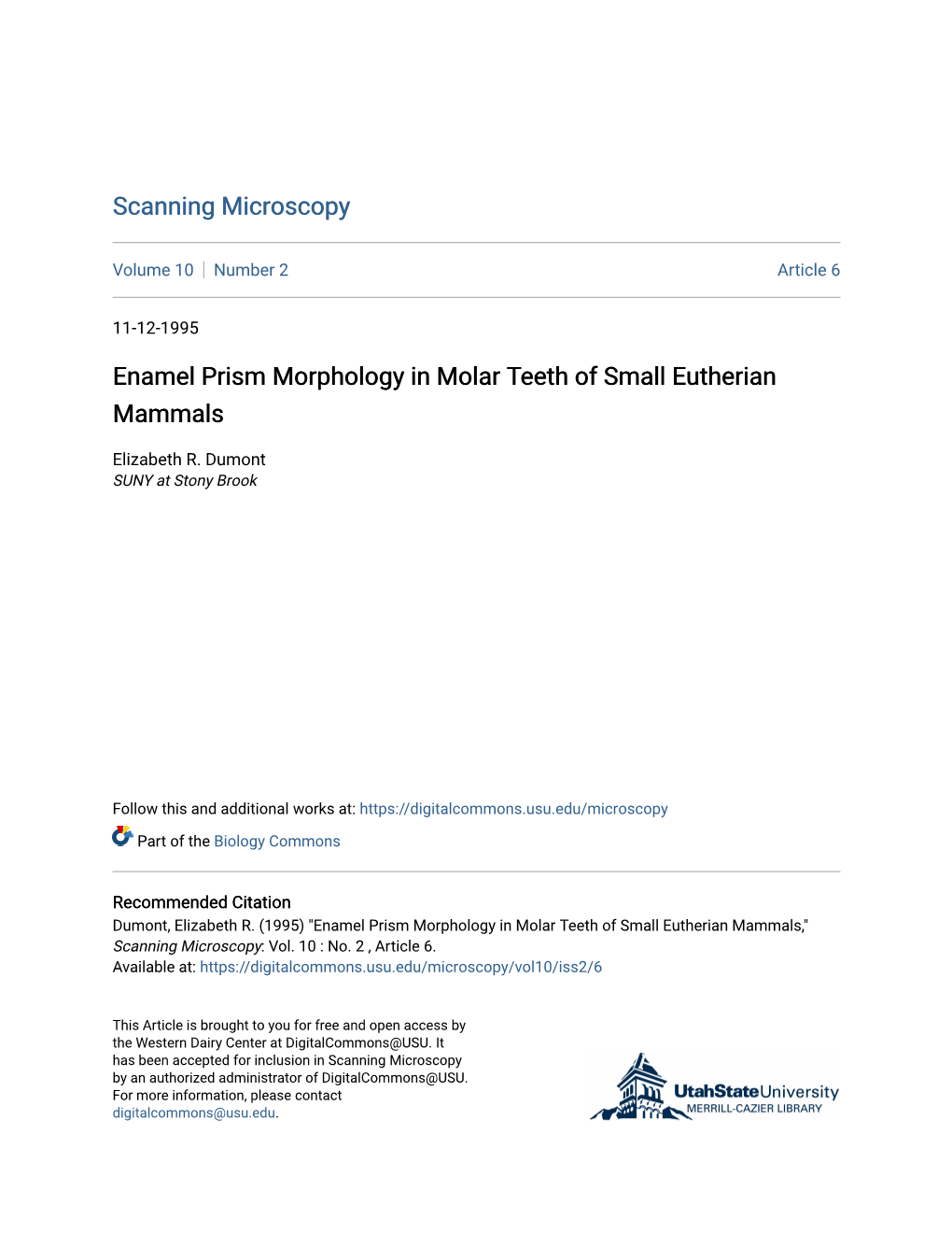 Enamel Prism Morphology in Molar Teeth of Small Eutherian Mammals