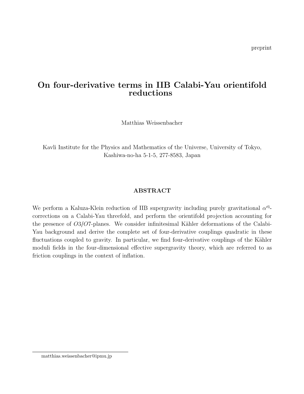 On Four-Derivative Terms in IIB Calabi-Yau Orientifold Reductions