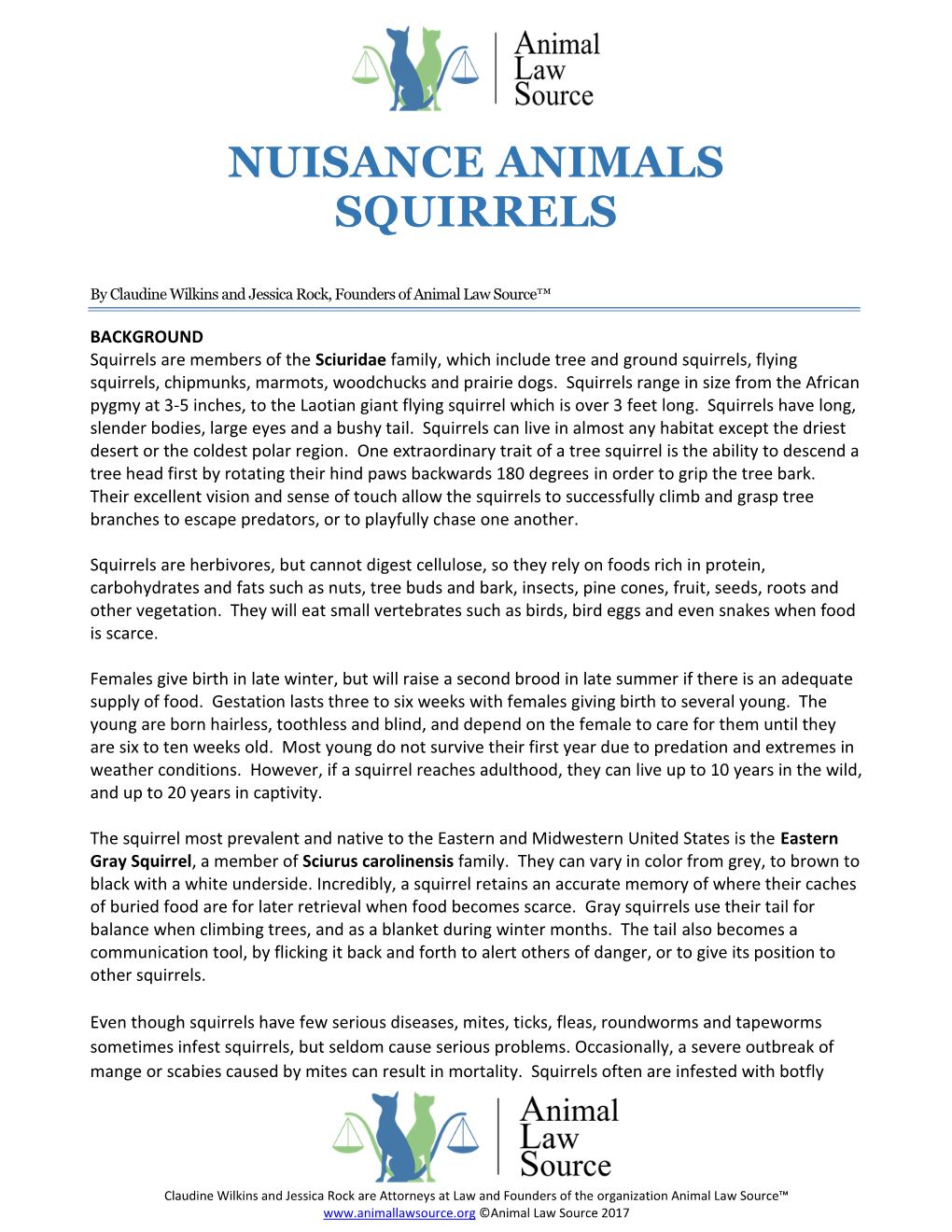 Nuisance Animals Squirrels