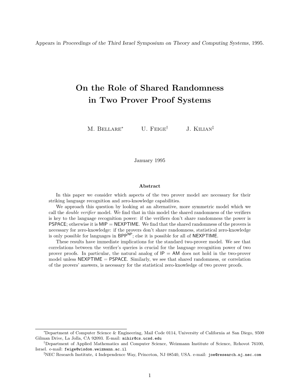 On the Role of Shared Randomness in Two Prover Proof Systems