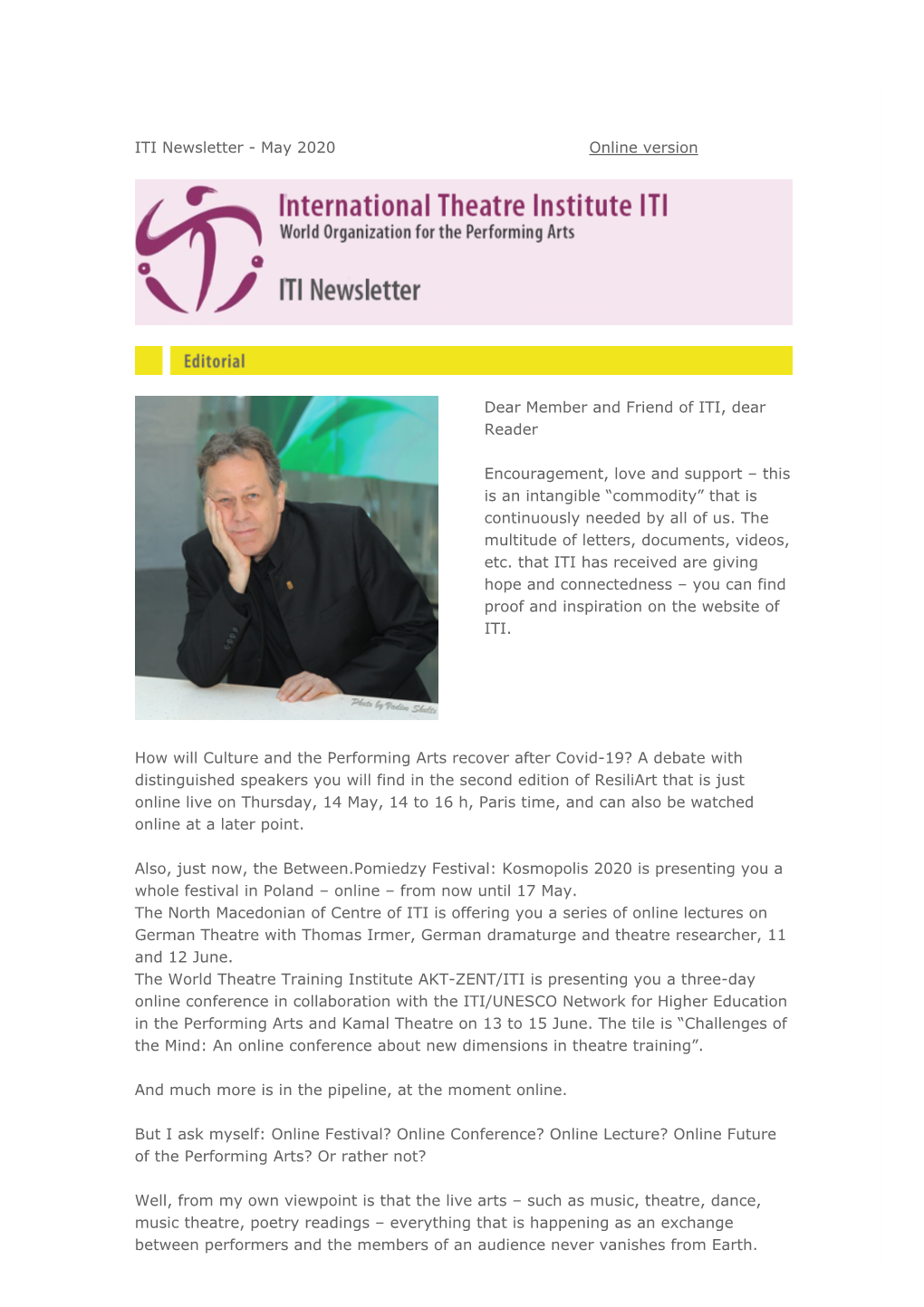 ITI Newsletter - May 2020 Online Version