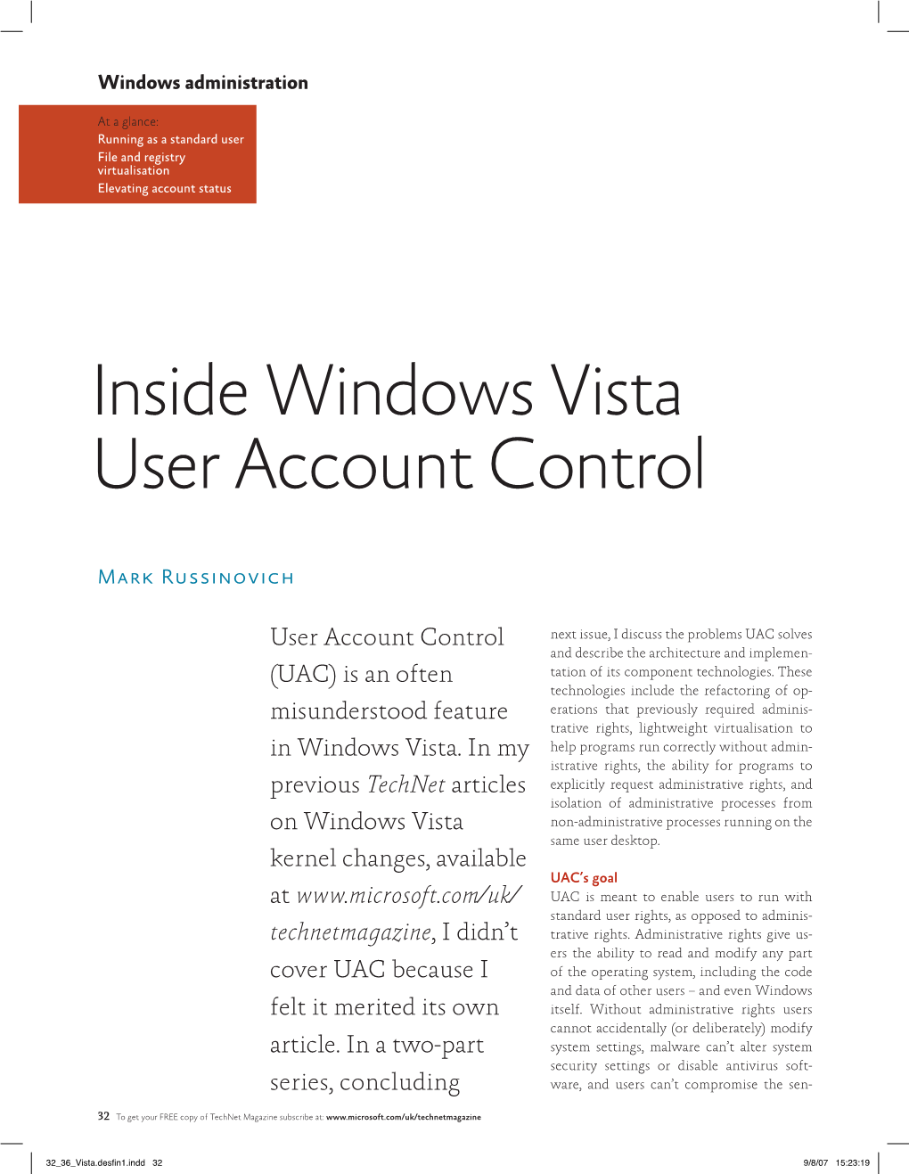 Inside Windows Vista User Account Control