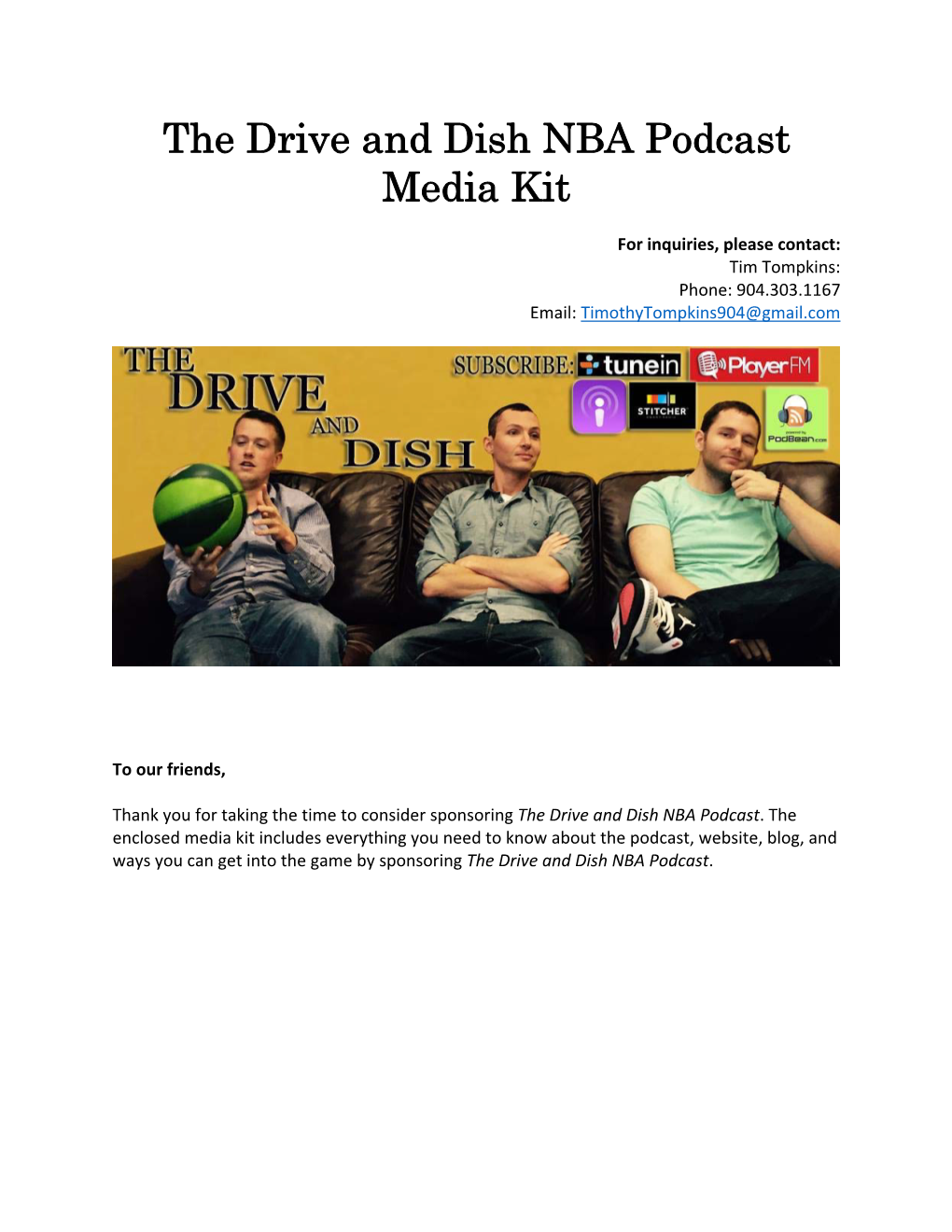 The Drive and Dish NBA Podcast Media