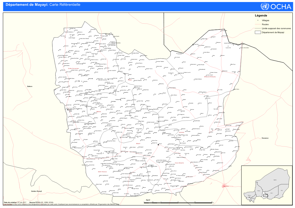 Département De Mayayi: Carte Référentielle