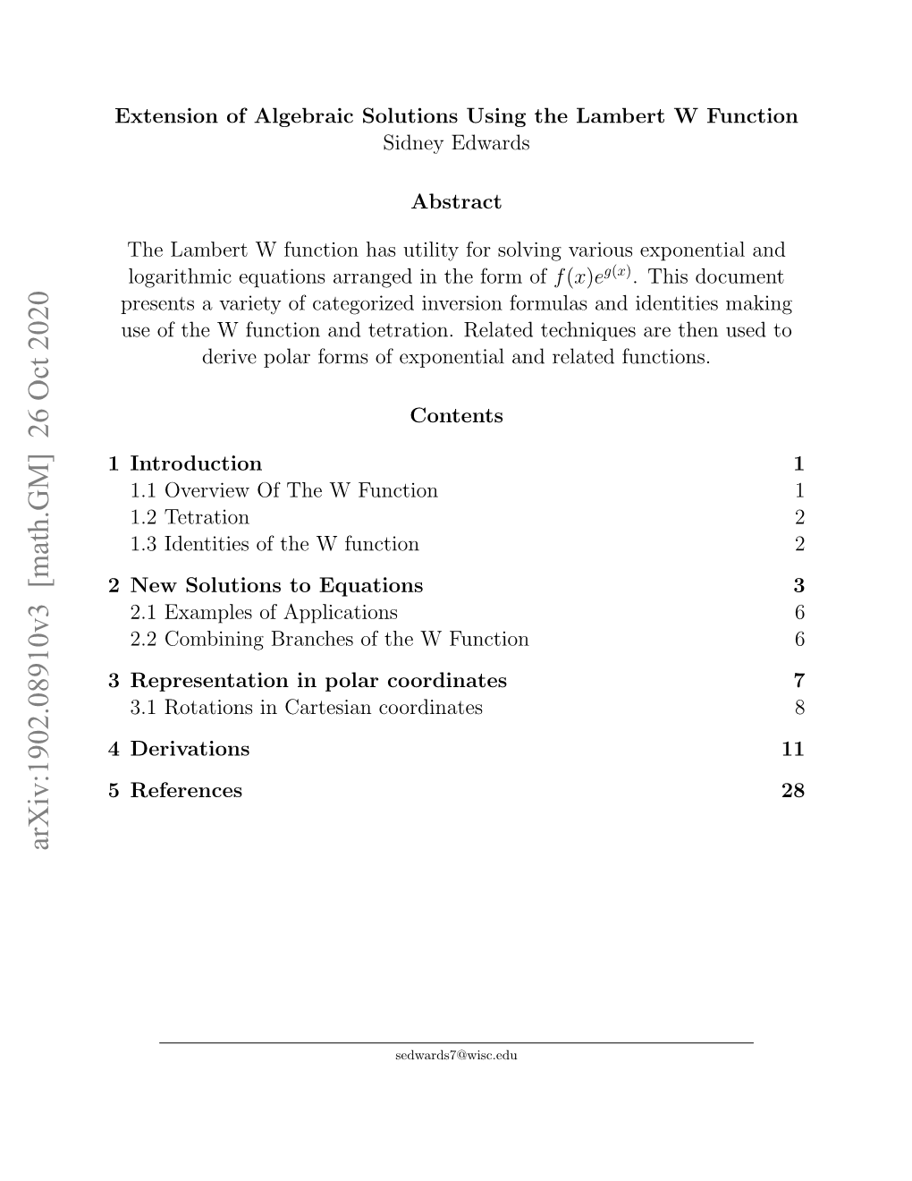 Arxiv:1902.08910V3 [Math.GM] 26 Oct 2020