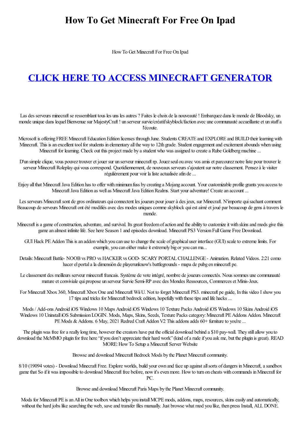 How to Get Minecraft for Free on Ipad