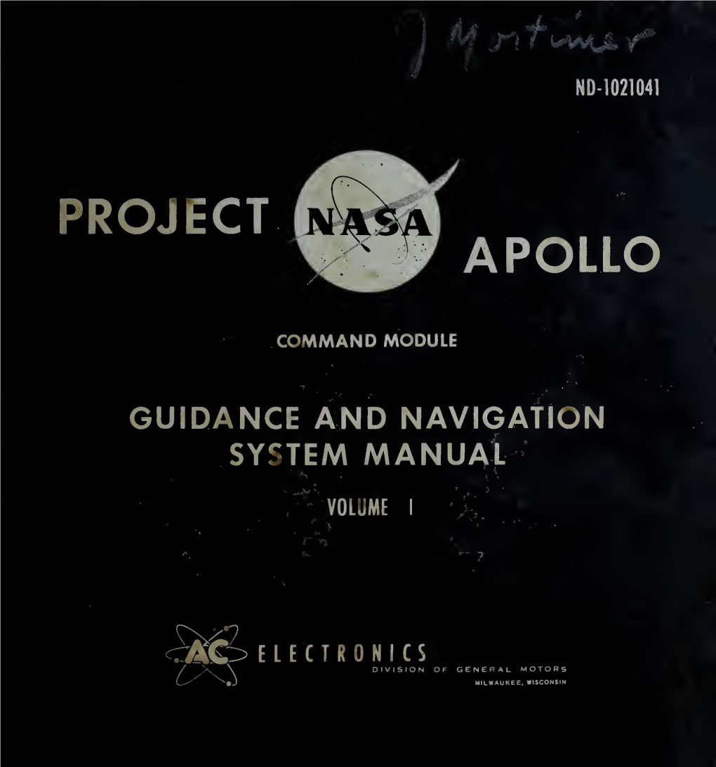 Apollo Command Module Block I Series 100 Guidance And