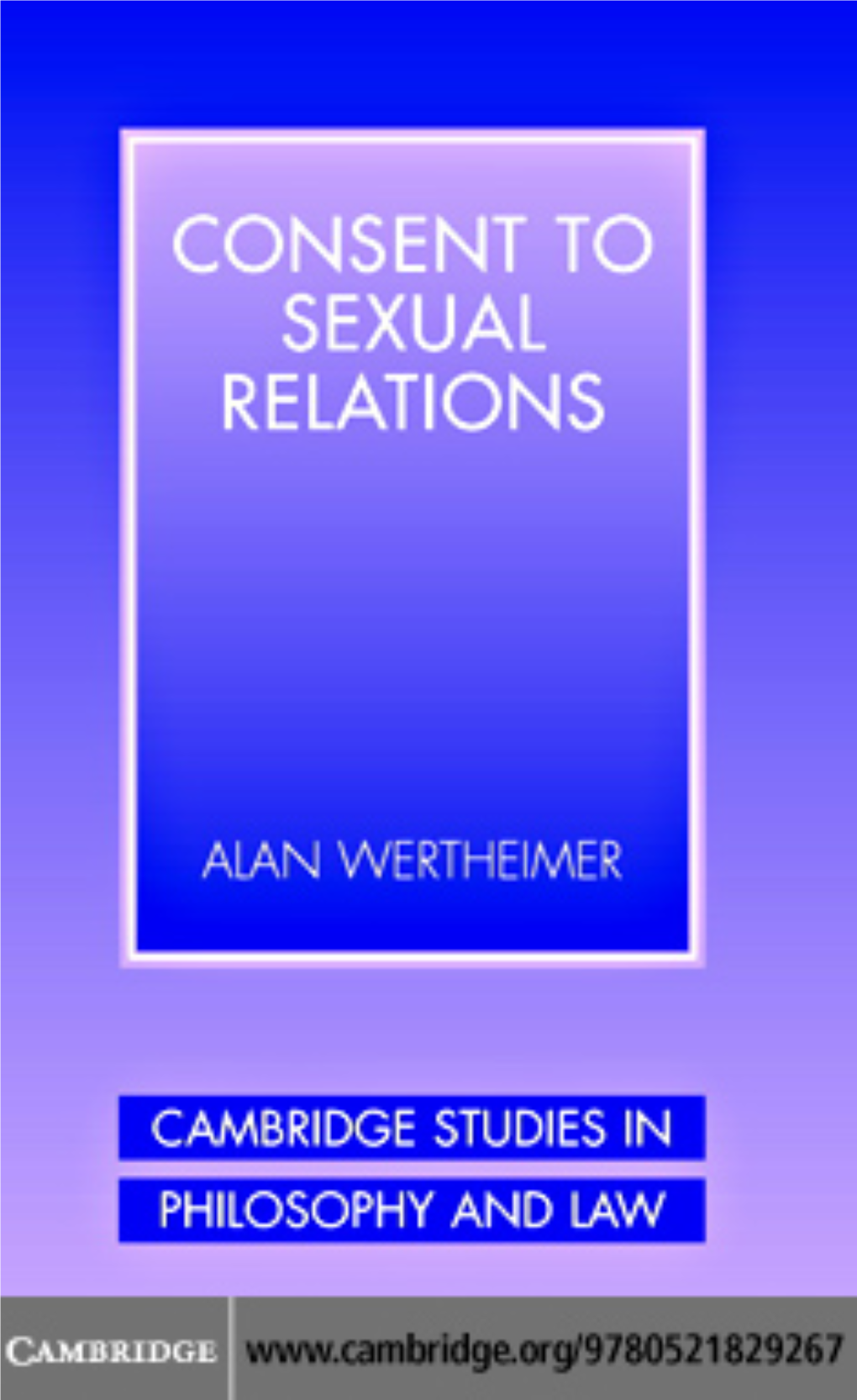 Consent to Sexual Relations (2003, Cambridge University Press