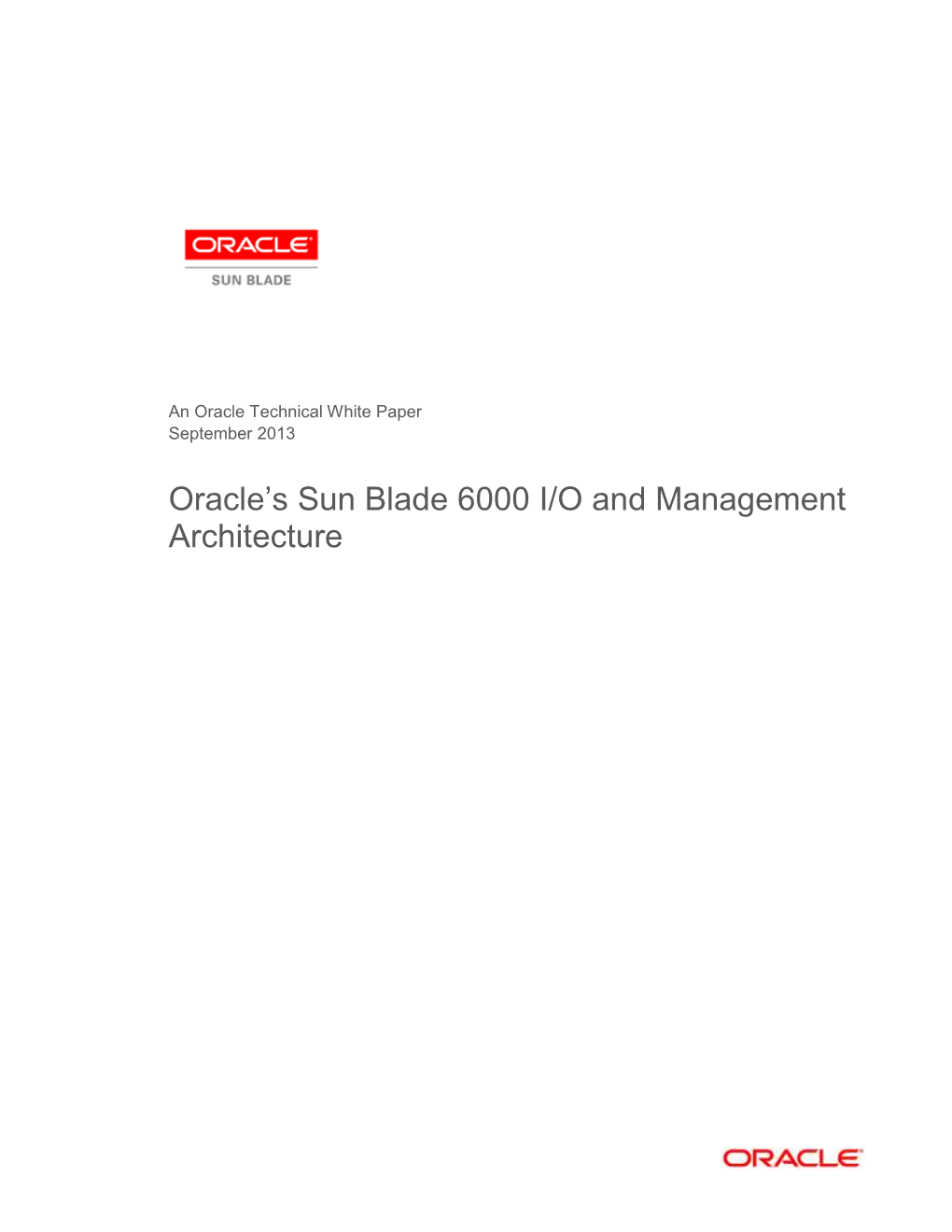 Sun Blade 6000 I/O and Management White Paper