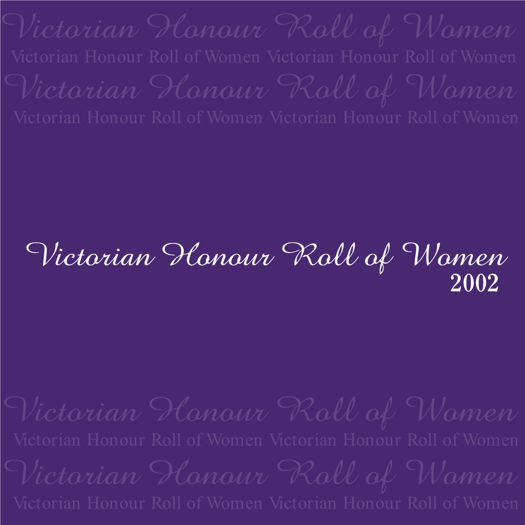 Victorian Honour Roll of Women