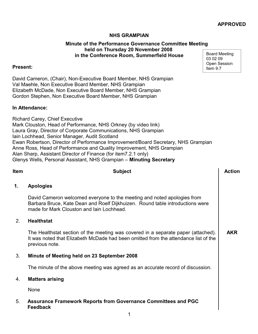 Item 9.7 Performance Governance Committee - 20 Nov