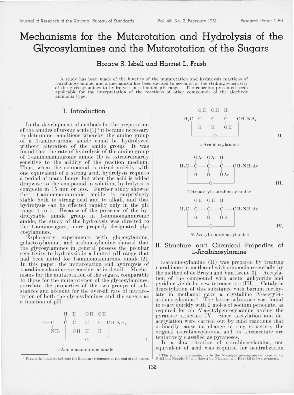 Mechanisms for the Mutarotation and Hydrolysis of the Glycosylamines and the Mutarotation of the Sugars