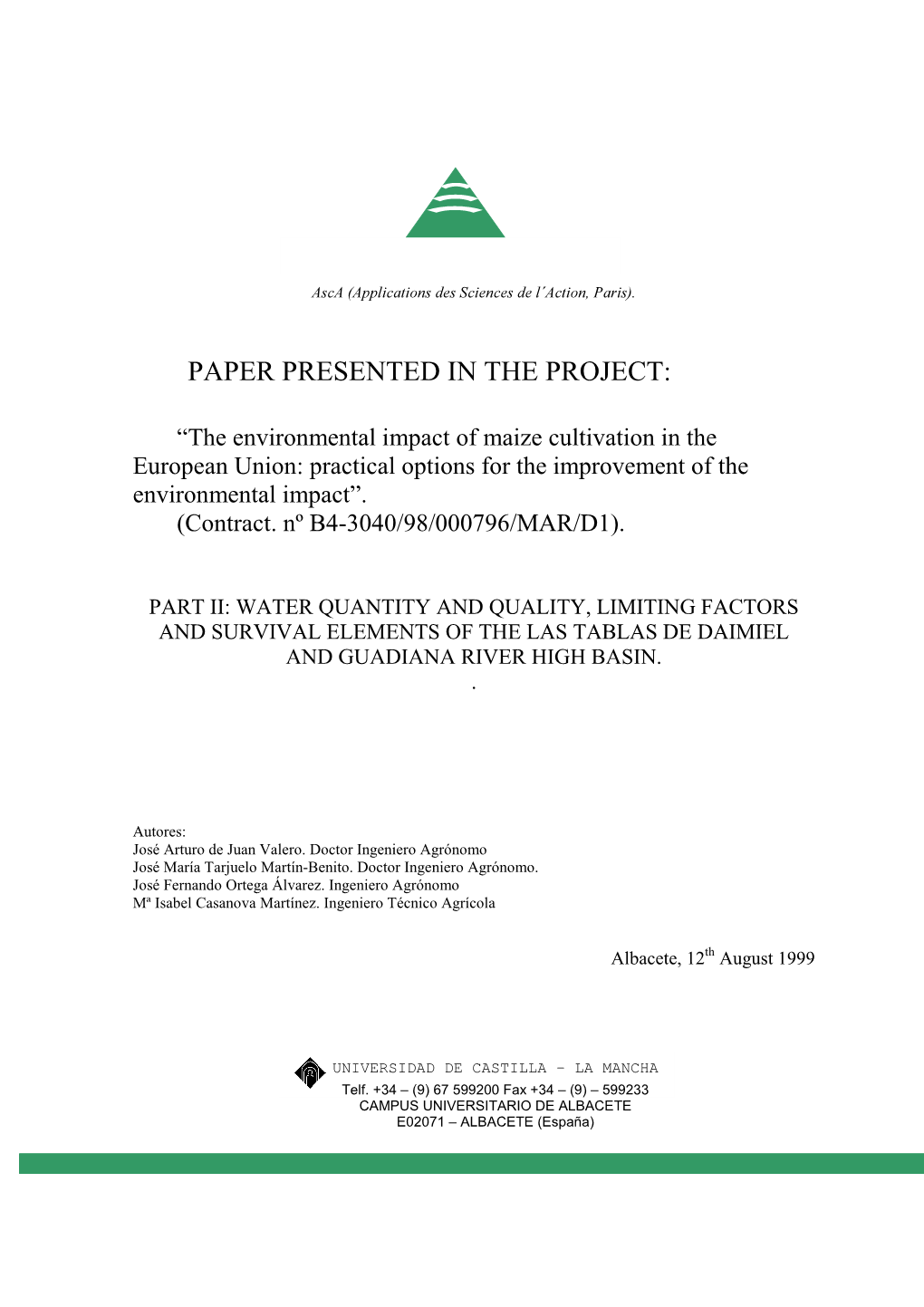 Paper Presented in the Project