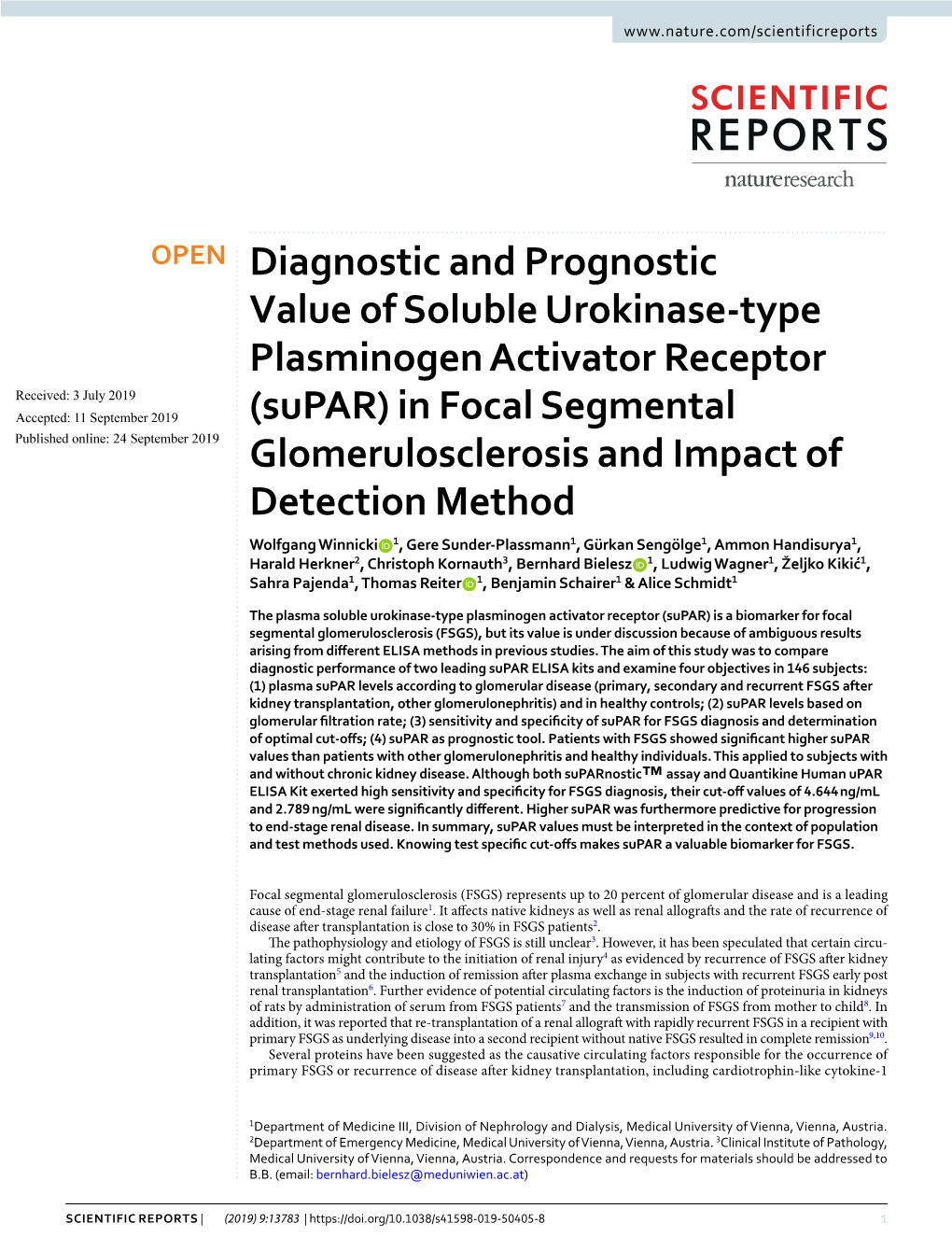 Diagnostic and Prognostic Value of Soluble Urokinase-Type