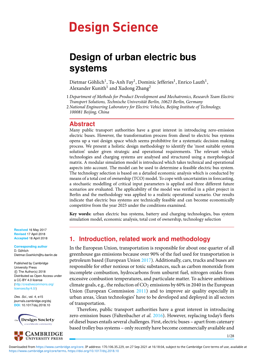 Design of Urban Electric Bus Systems