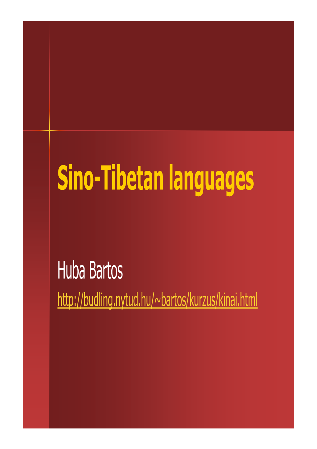 Sino-Tibetan Languages