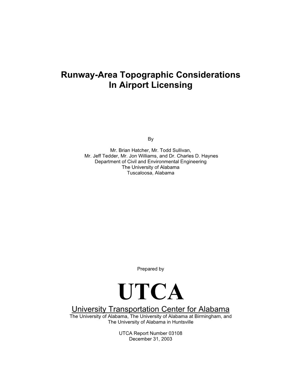 Runway-Area Topographic Considerations in Airport Licensing