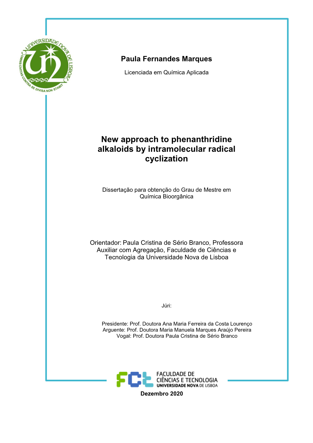 New Approach to Phenanthridine Alkaloids by Intramolecular Radical Cyclization