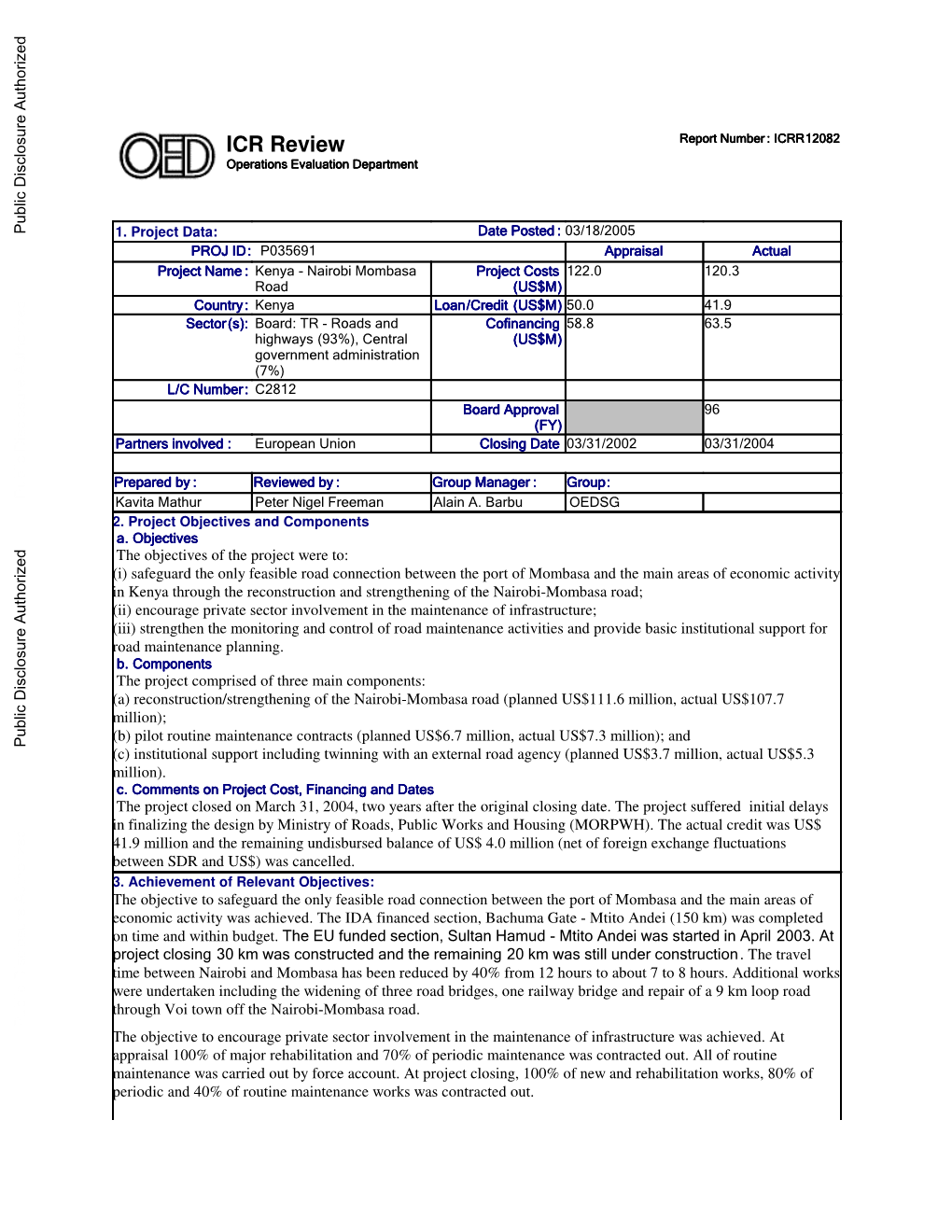 World Bank Document