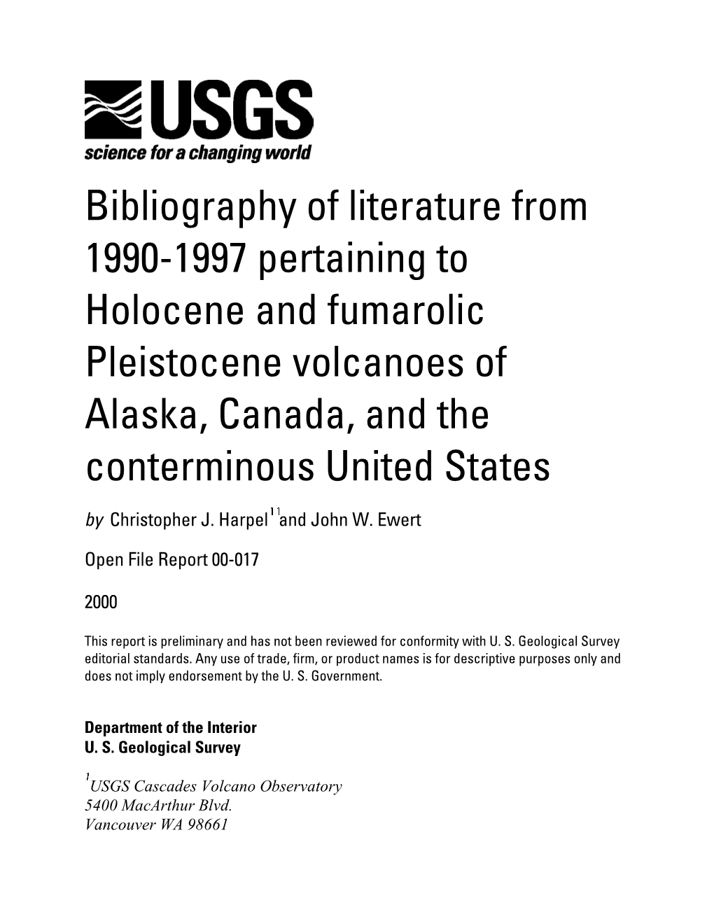 Bibliography of Literature from 1990-1997 Pertaining to Holocene