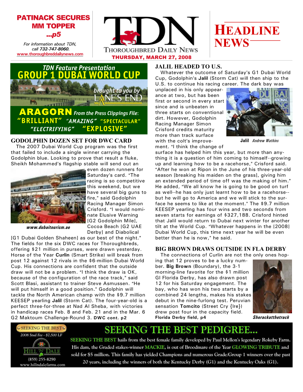 HEADLINE NEWS • 3/27/08 • PAGE 2 of 8