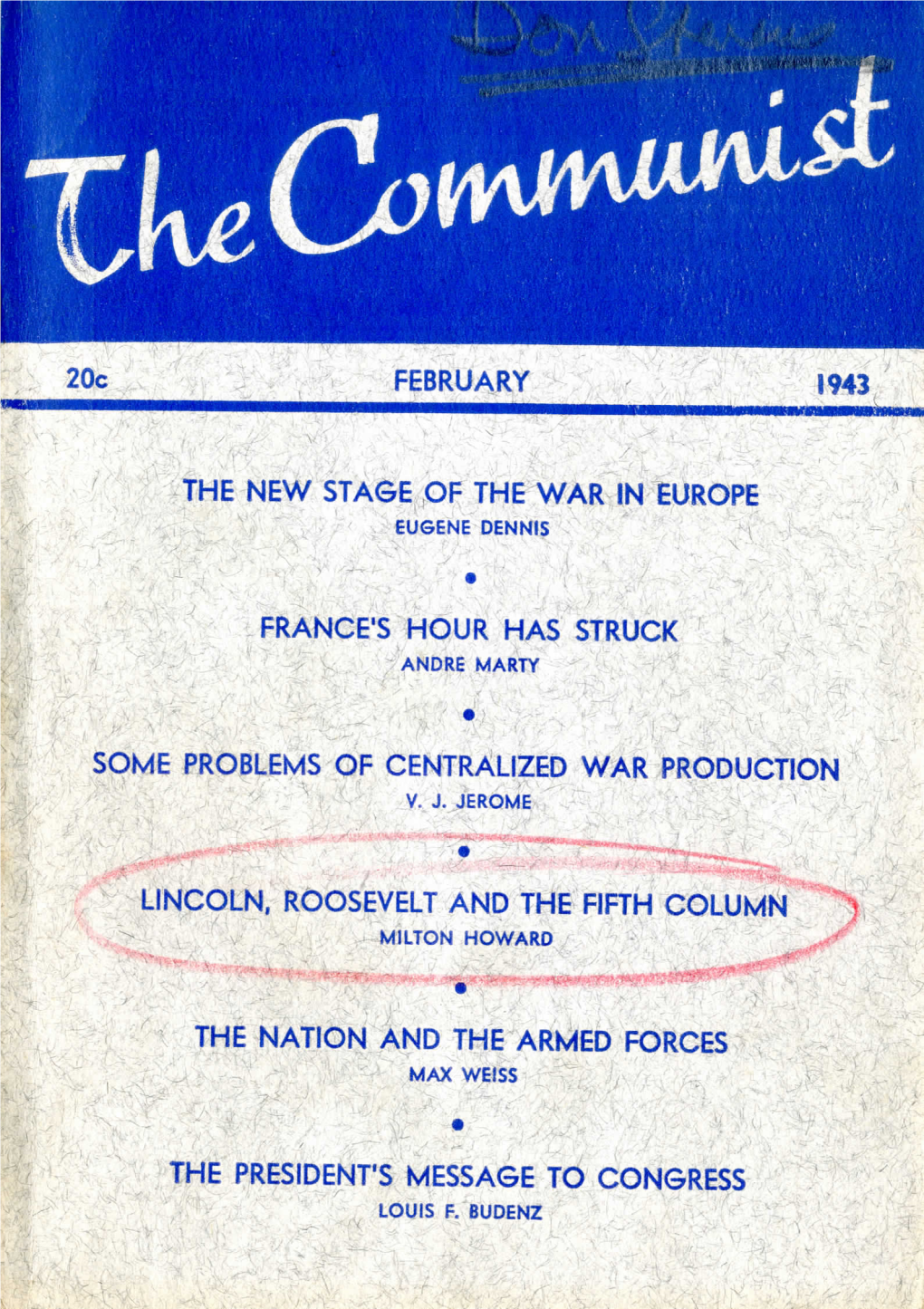 Volume 22 No. 2, February, 1943