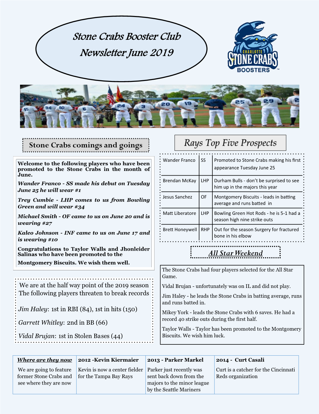 Stone Crabs Booster Club Newsletter June 2019