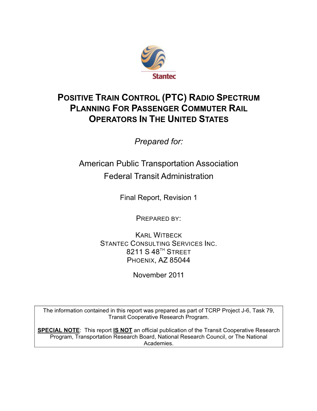 American Public Transportation Association Federal Transit Administration