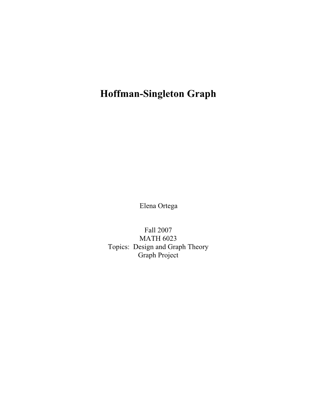 Hoffman-Singleton Graph