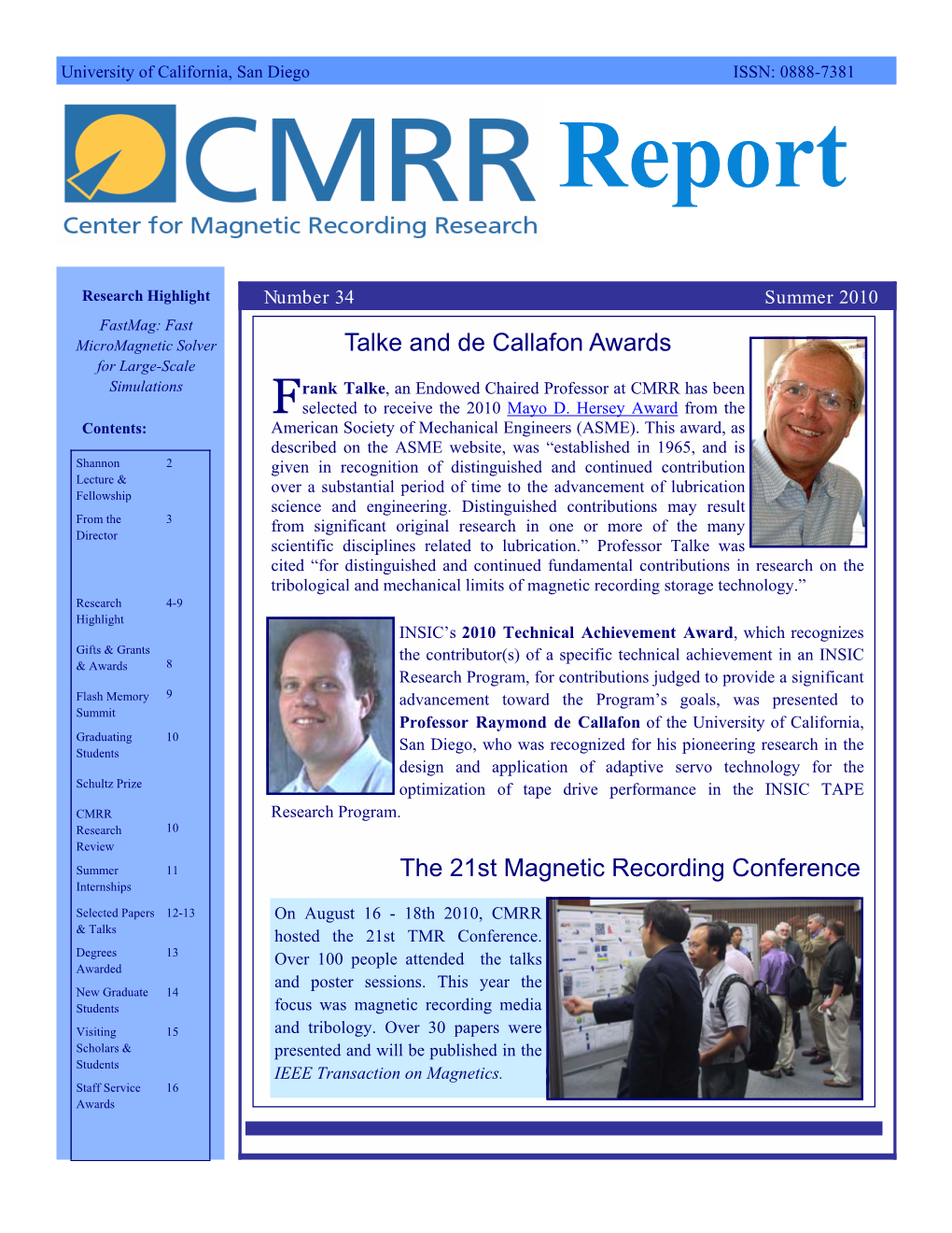 CMRR Report Number 34