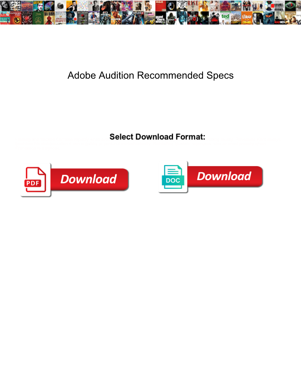 Adobe Audition Recommended Specs
