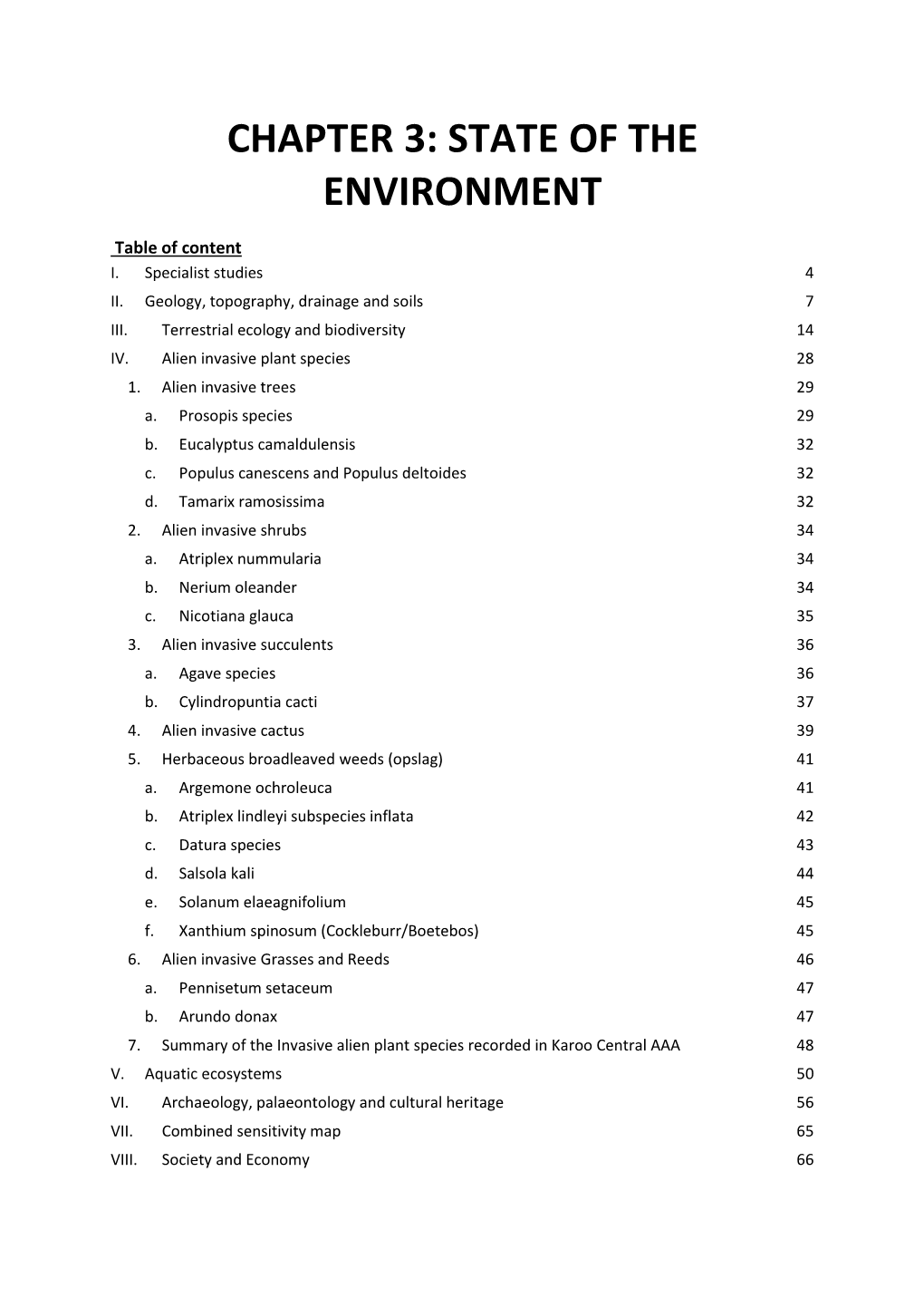 Chapter 3: State of the Environment