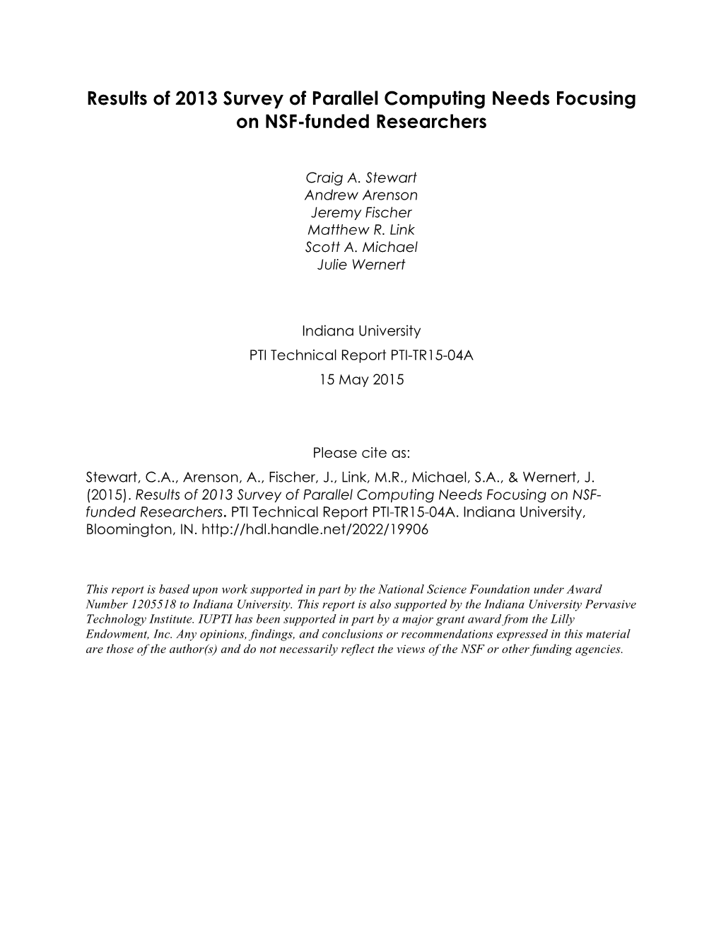 Survey-Parallel-Computing-Needs-NSF 2013 May 20-Final Copy