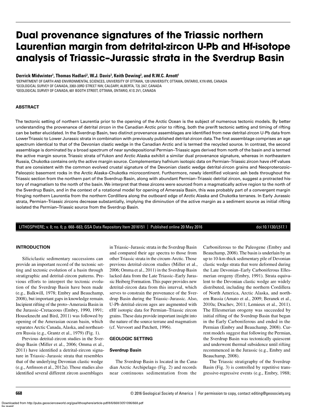 Dual Provenance Signatures of the Triassic Northern Laurentian Margin