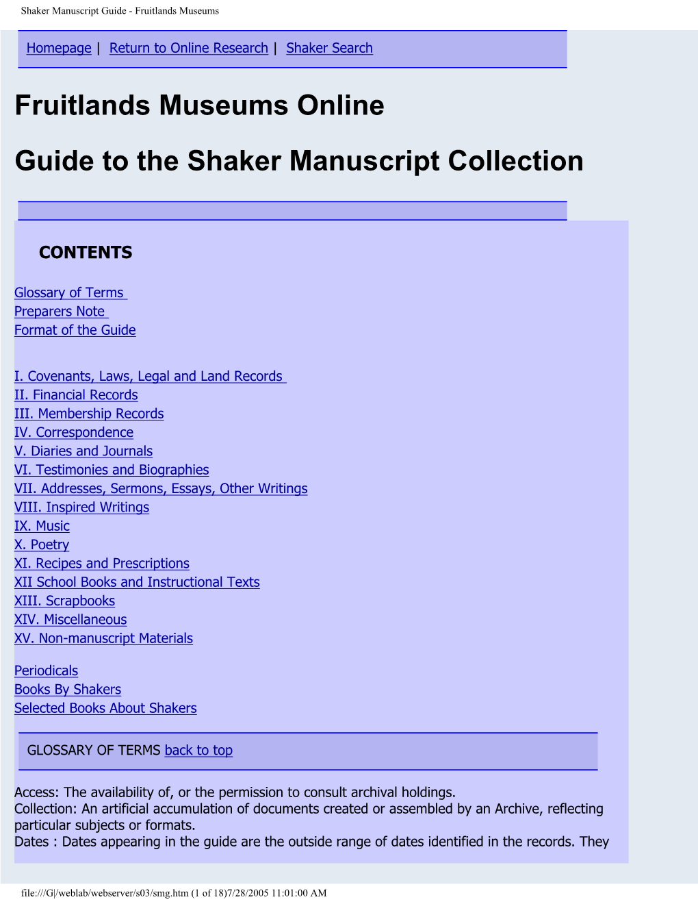 Shaker Manuscript Guide - Fruitlands Museums