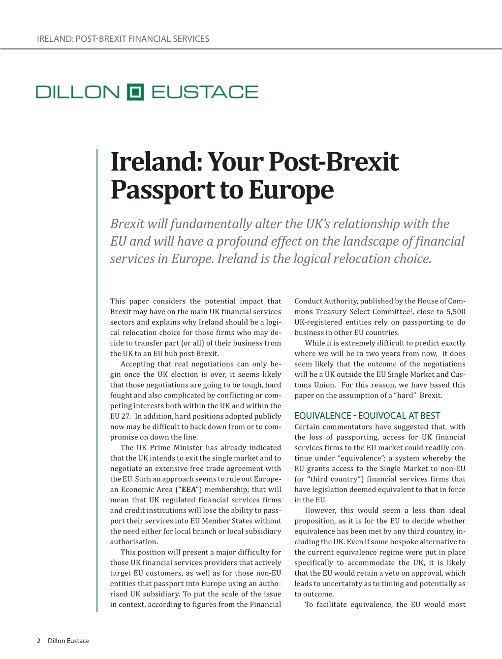 Ireland: Your Post-Brexit Passport to Europe