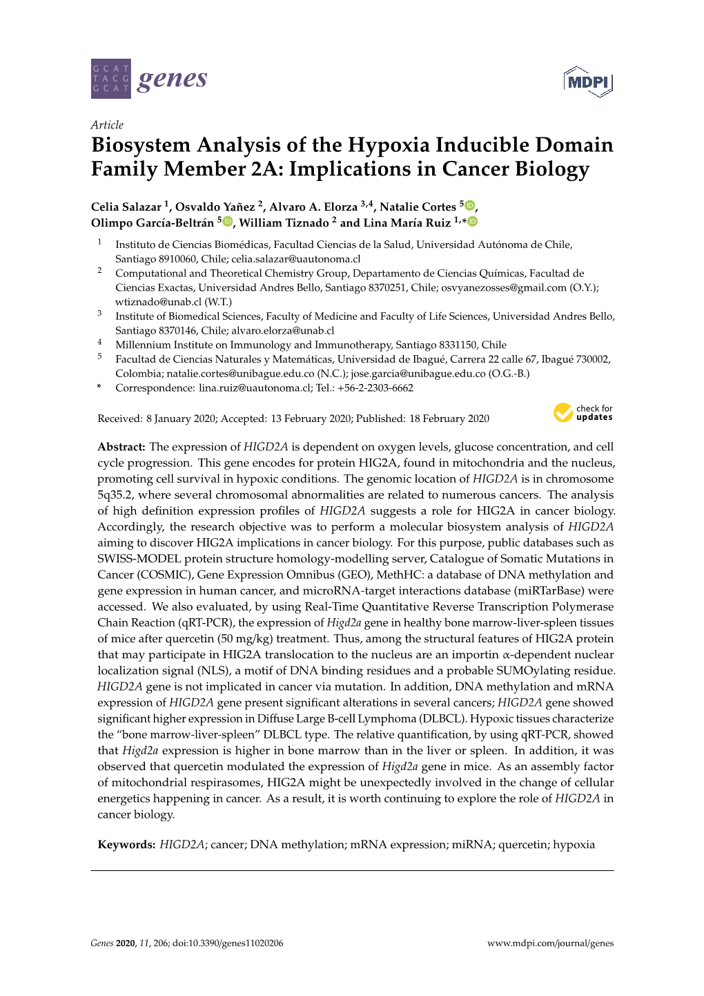 Biosystem Analysis of the Hypoxia Inducible Domain Family Member 2A: Implications in Cancer Biology
