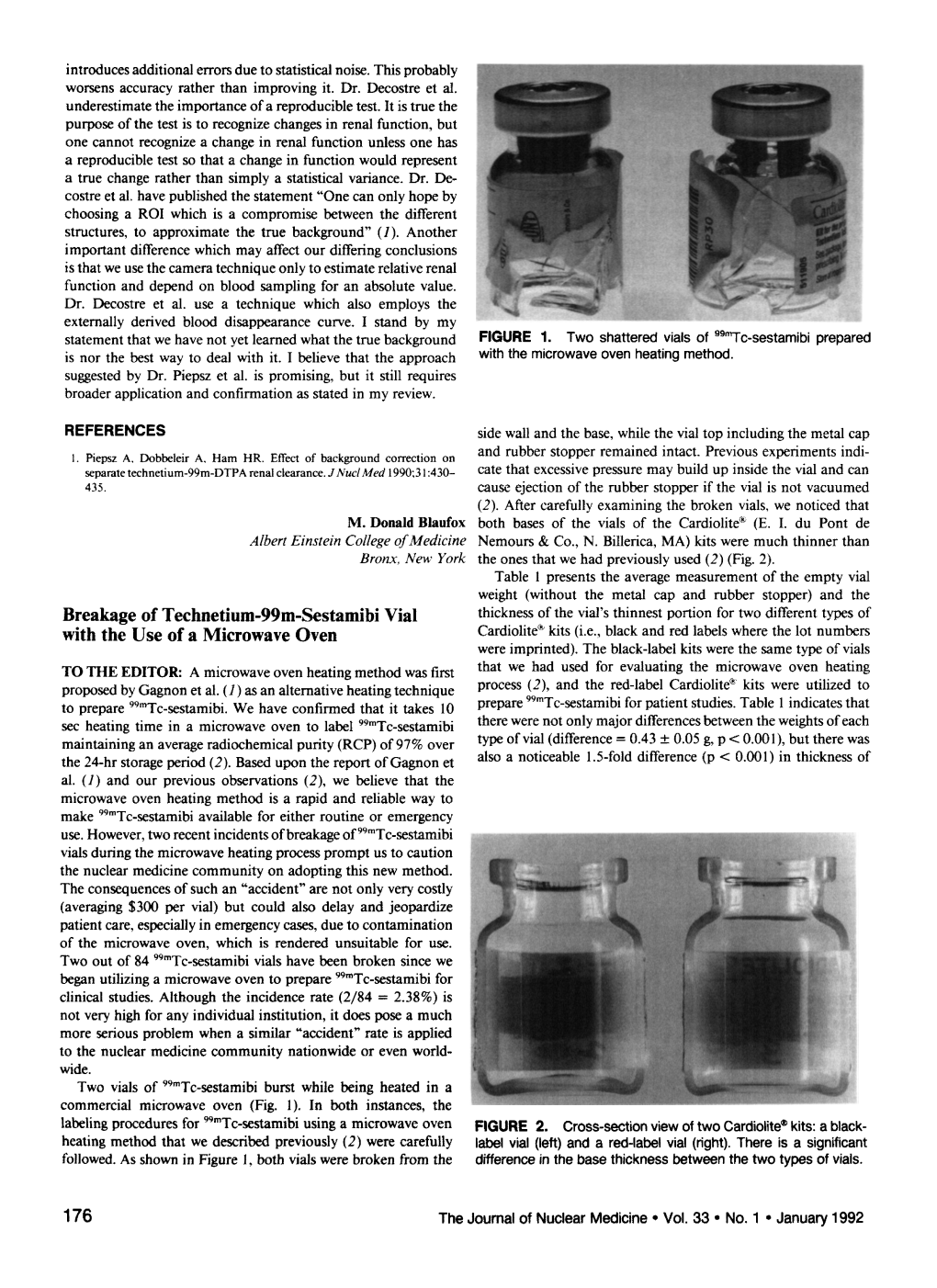 Breakage of Technetium-99M-Sestamibi Vial