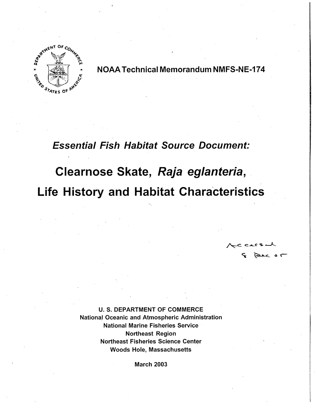 NOAA Technical Memorandum NMFS-NE-174, Essential Fish