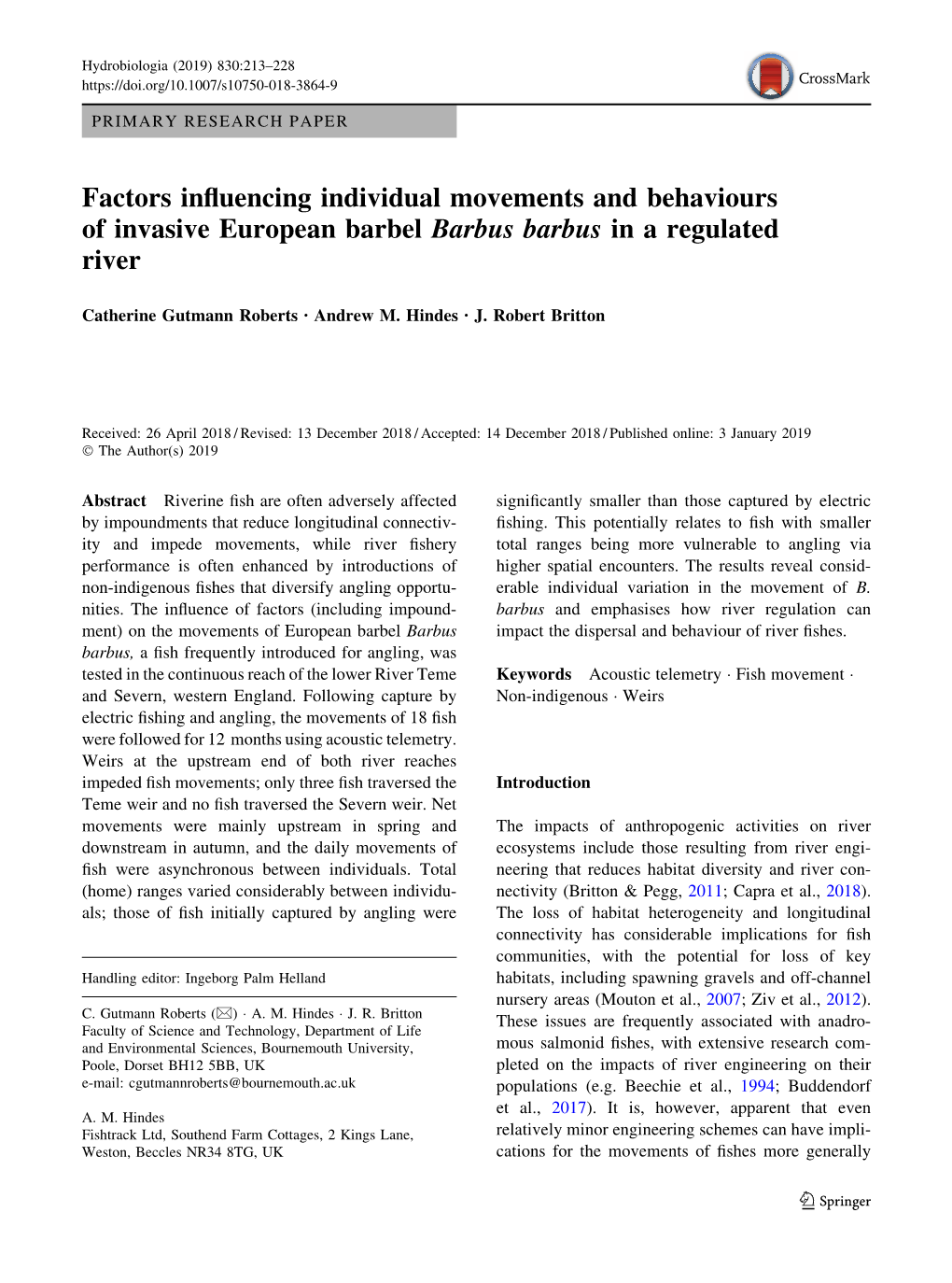 Factors Influencing Individual Movements and Behaviours Of