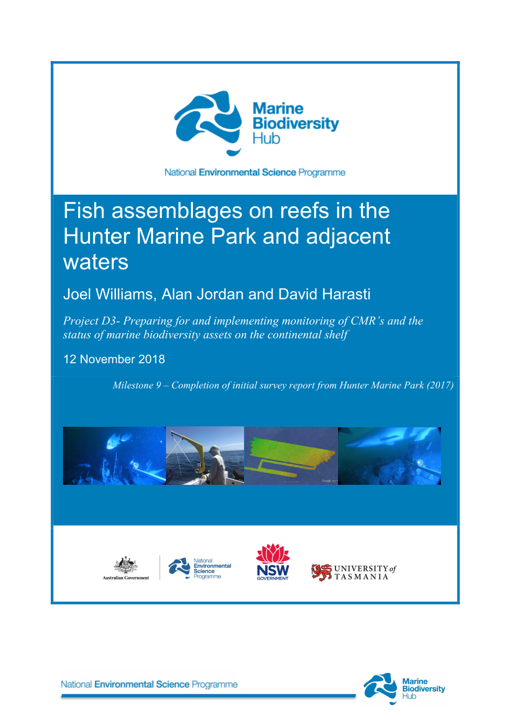 Fish Assemblages on Reefs in the Hunter Marine Park and Adjacent Waters
