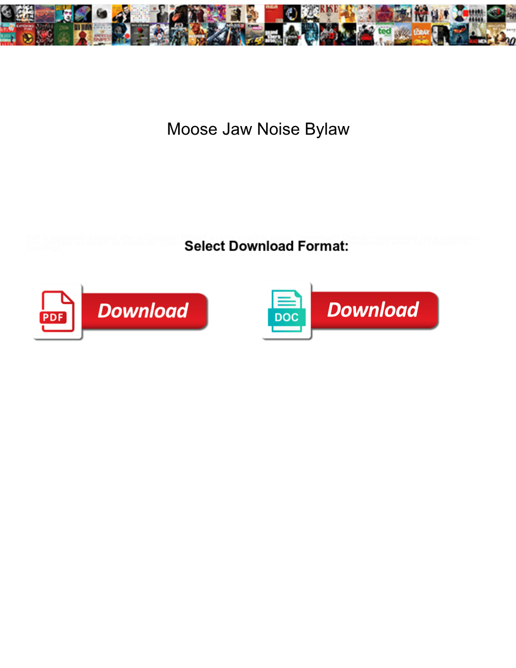 Moose Jaw Noise Bylaw