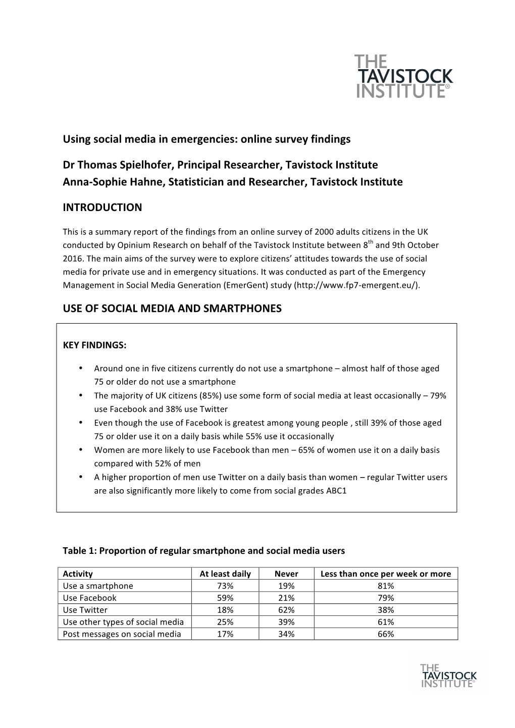 Using Social Media in Emergencies Online