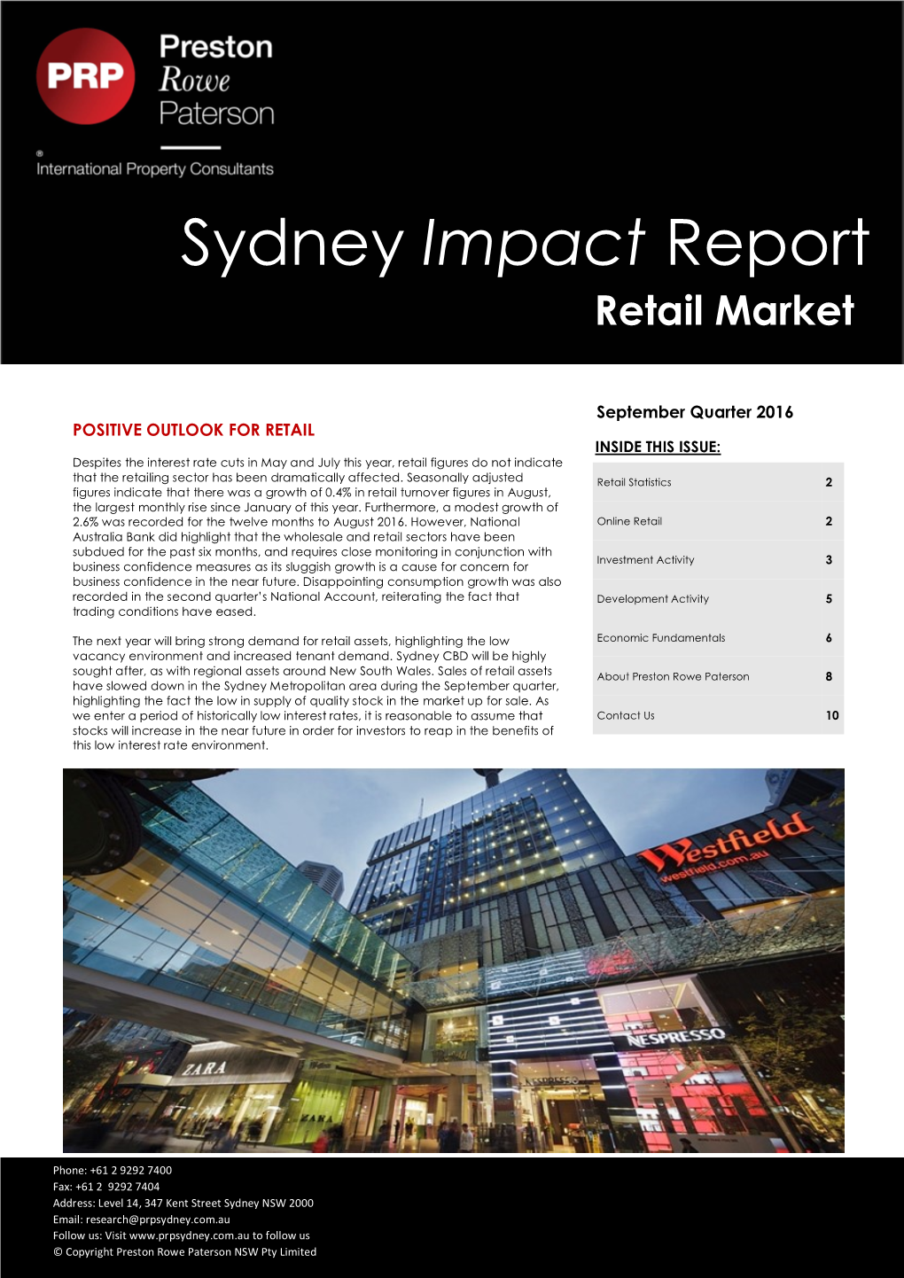 Sydney Retail Market Report September 2016