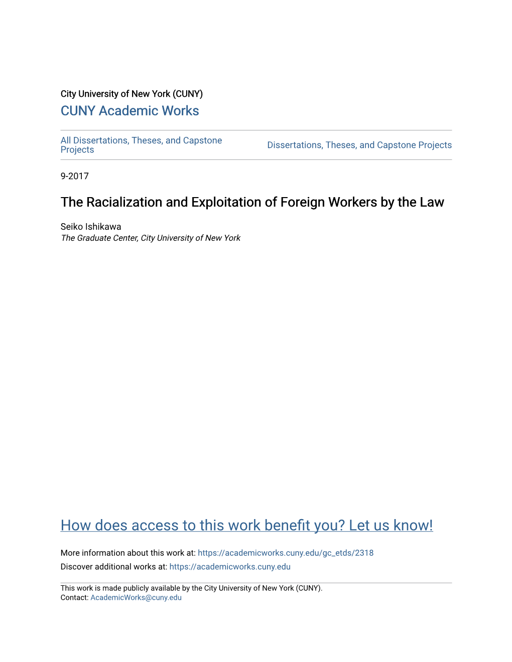 The Racialization and Exploitation of Foreign Workers by the Law