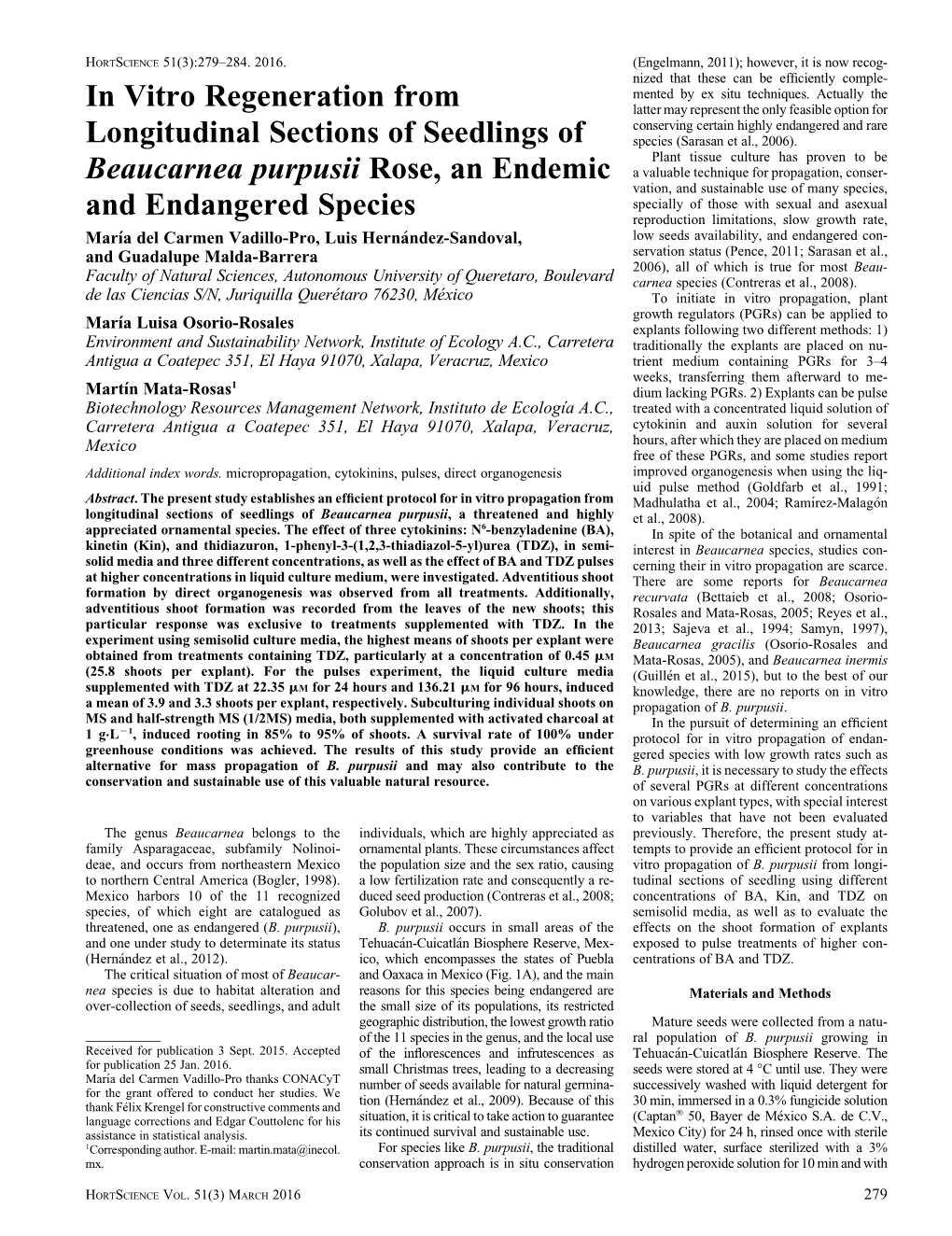 In Vitro Regeneration from Longitudinal Sections of Seedlings