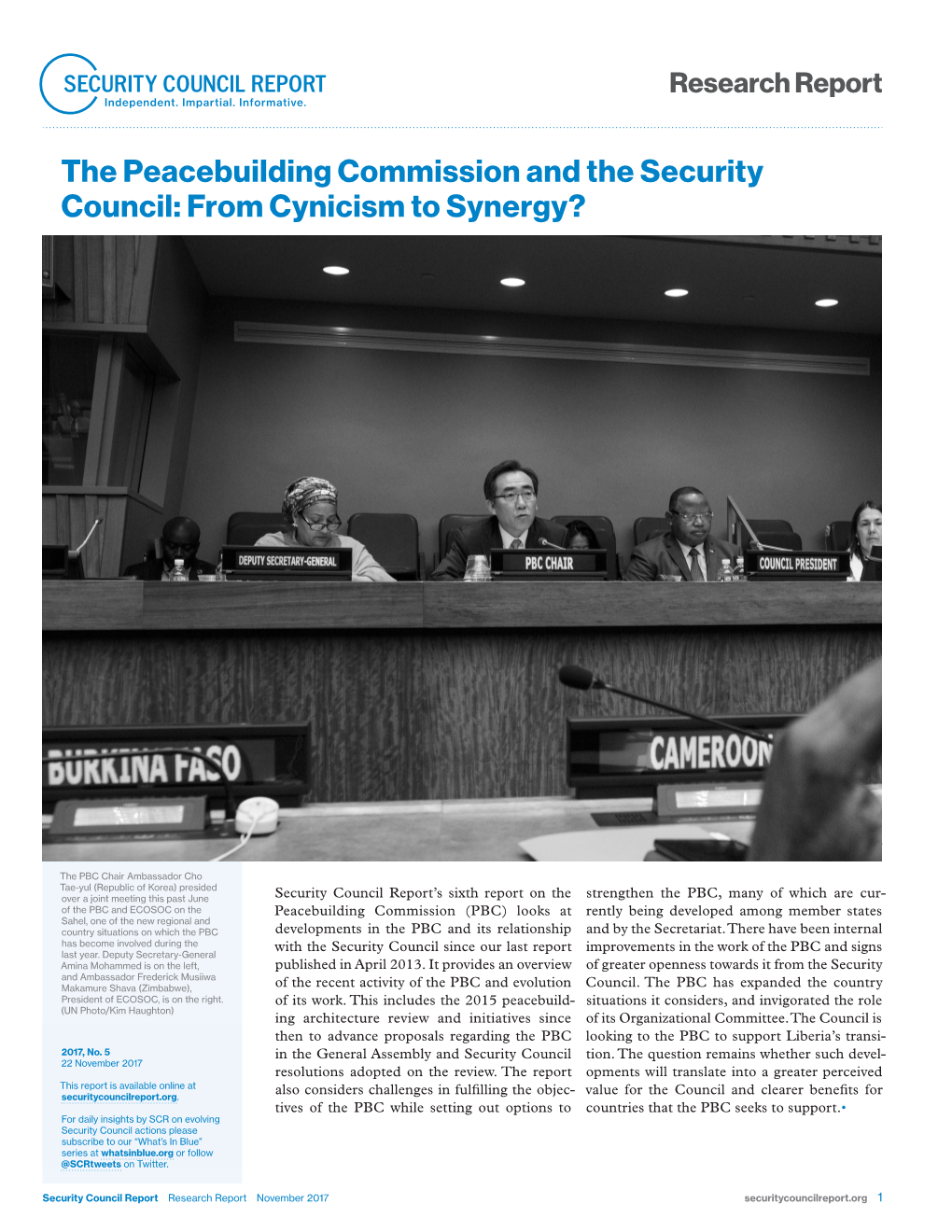 Peacebuilding Commission and the Security Council: from Cynicism to Synergy?