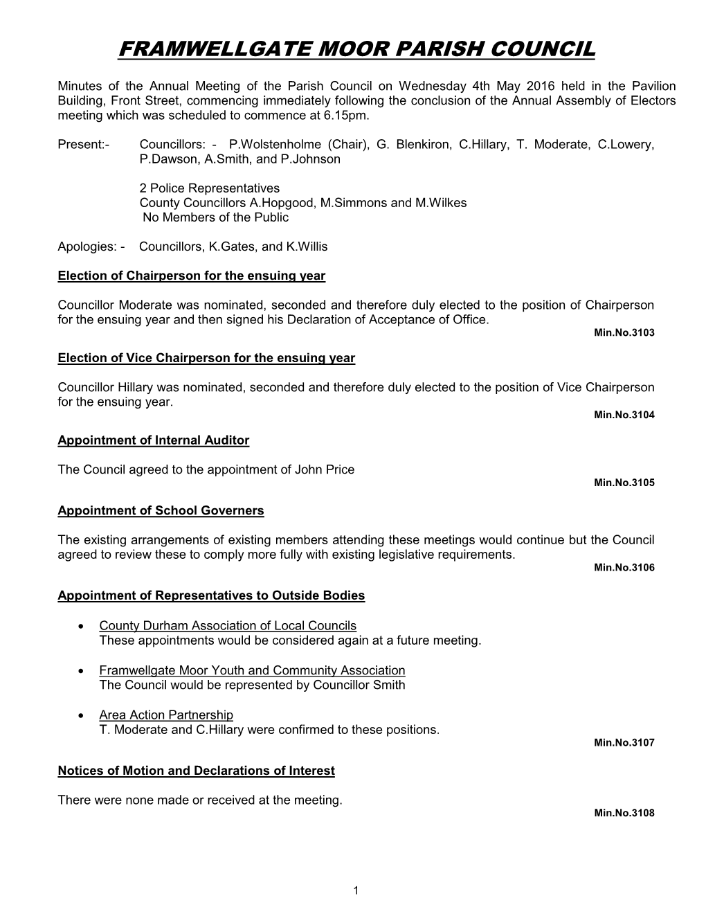 Framwellgate Moor Parish Council